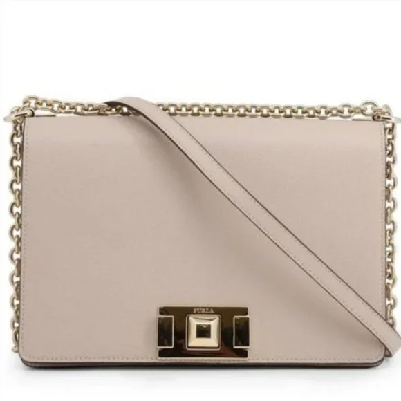 NWT Furla Beige Shoulder Bag made in Italy - Picture 8 of 9